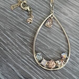 LOFT Crystal Teardrop Pendant Necklace 30 Inch